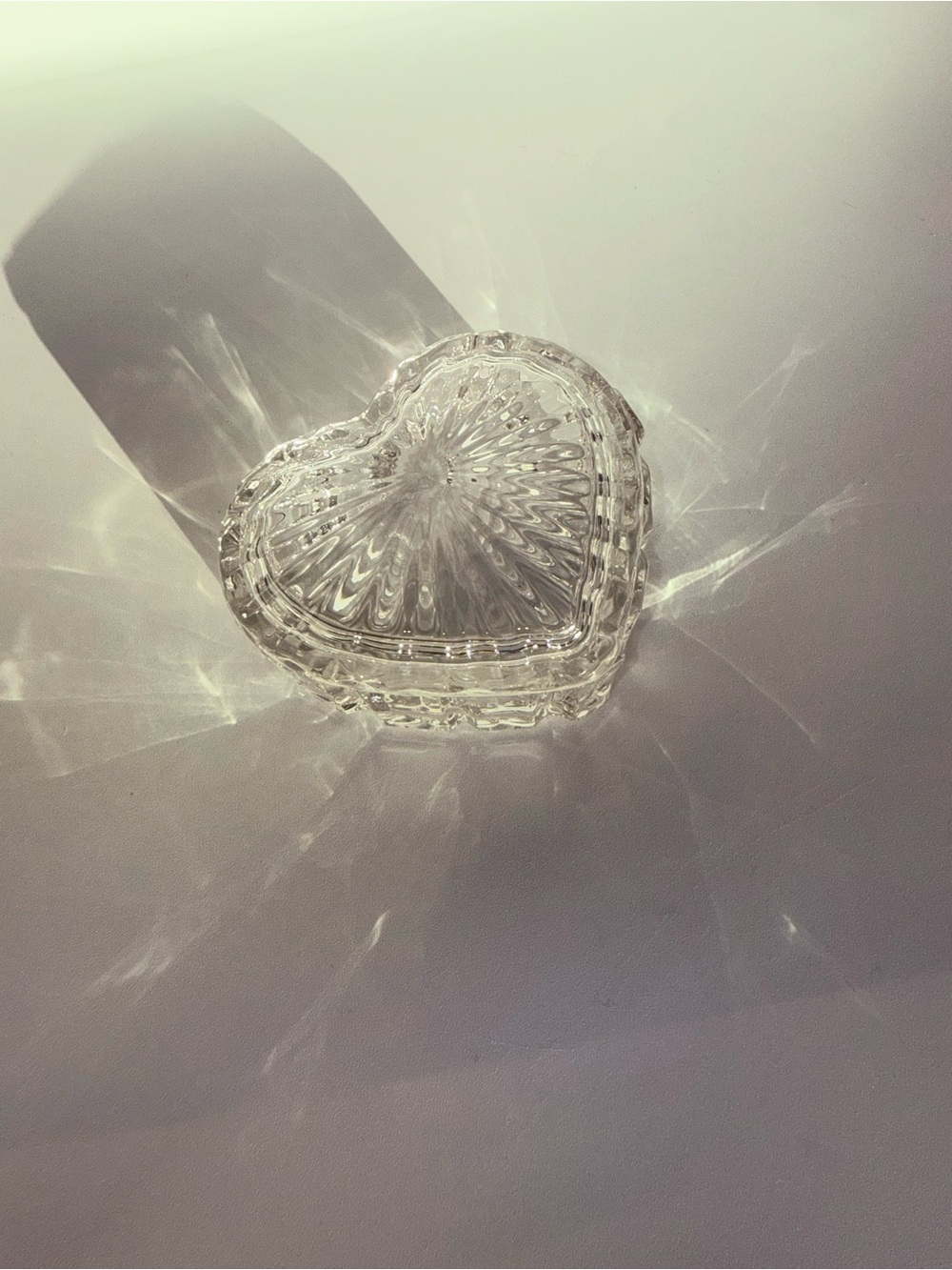 Crystal Heart Trinket Dish - Clear Glass